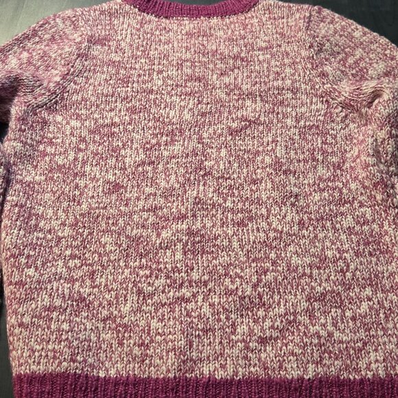 Raspberry White Wool KnitSweater L fits medium-small - Picture 2 of 7